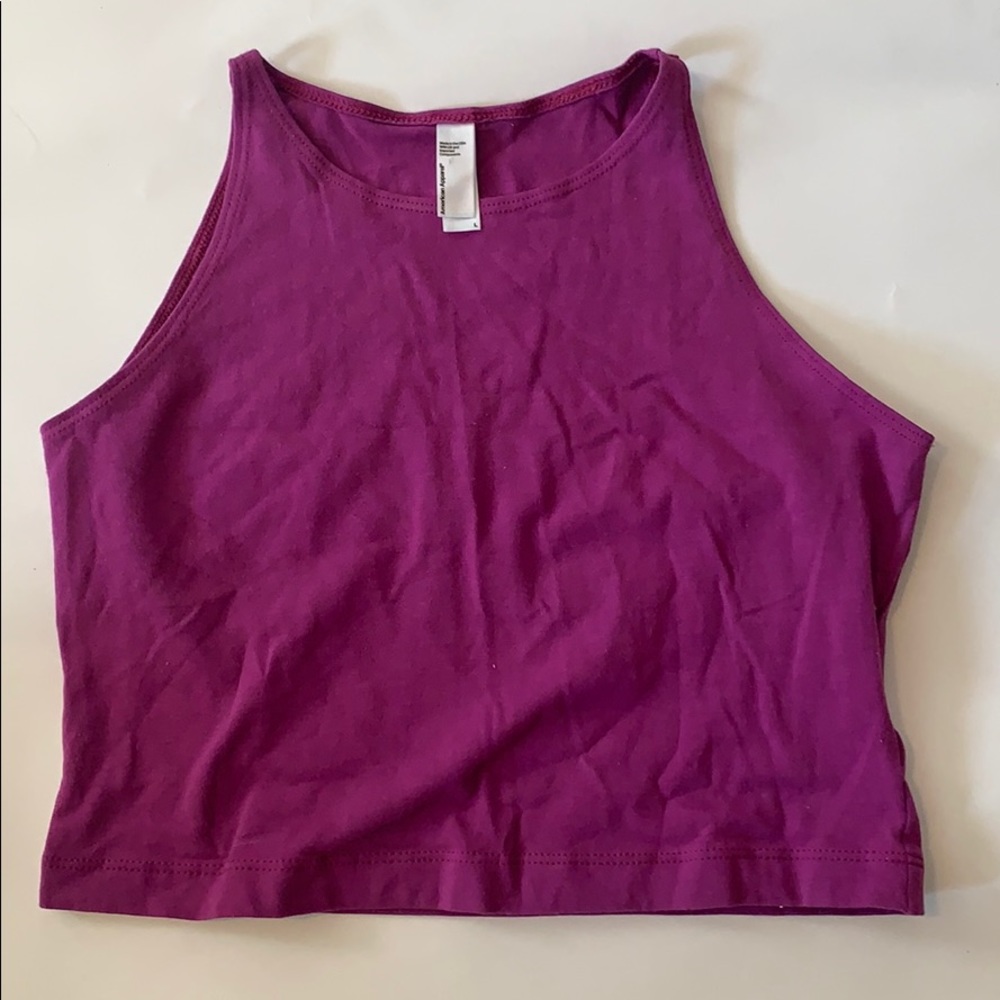 American Apparel High Neck Sleeveless Crop Top